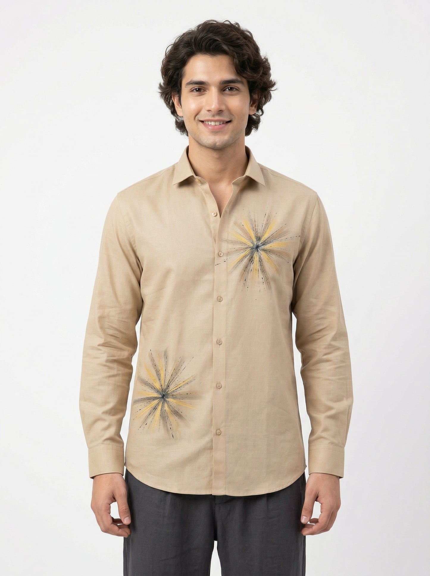 Men's Starburst Graphic Print Casual Shirt