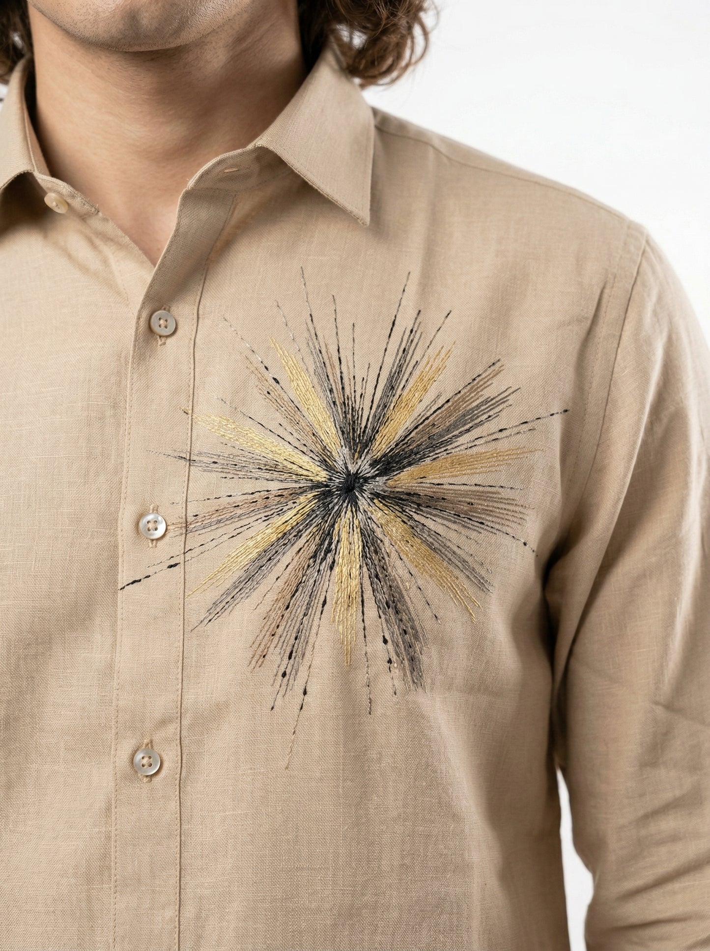 Men's Starburst Graphic Print Casual Shirt