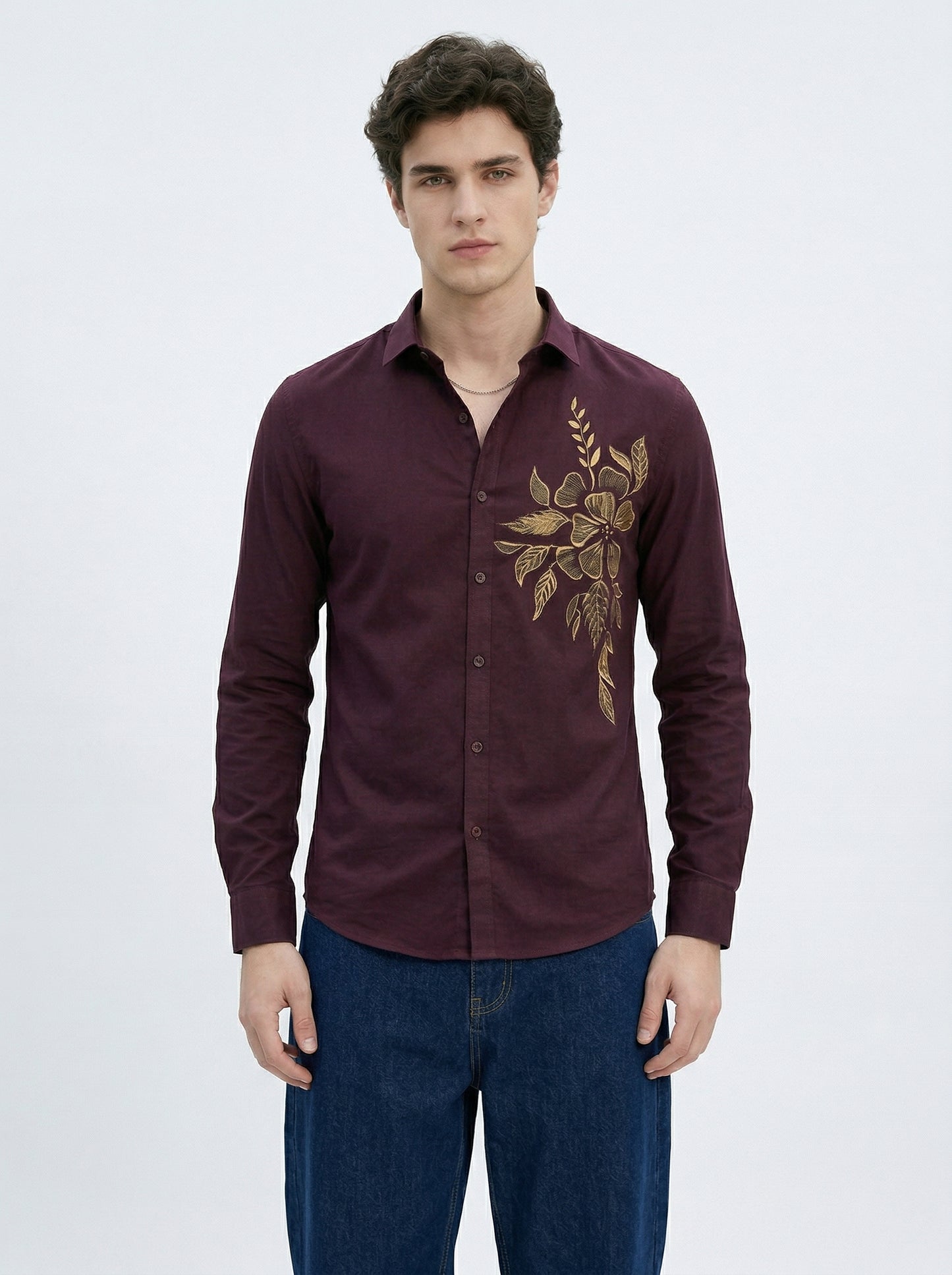 Men's Floral Graphic Print Casual Shirt