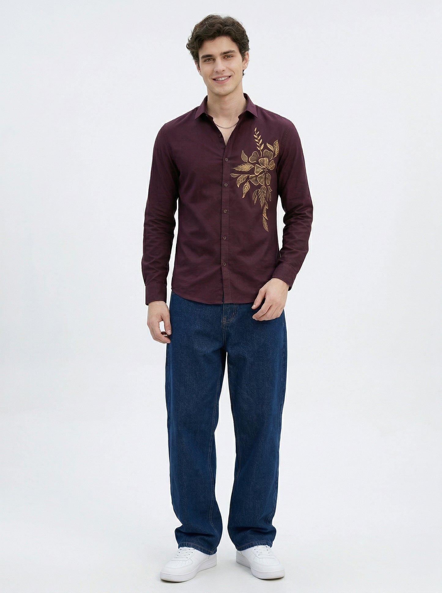 Men's Floral Graphic Print Casual Shirt