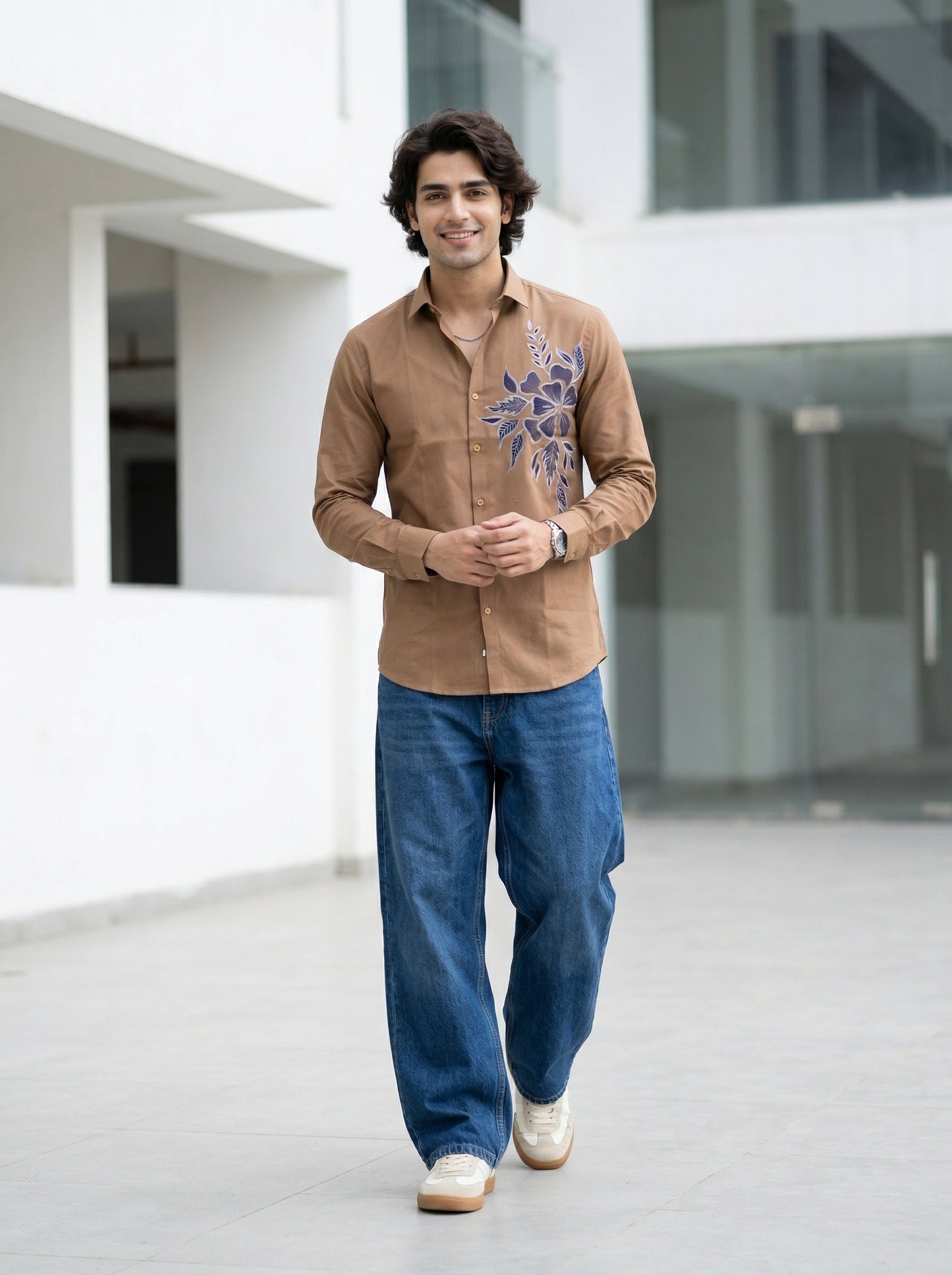 Men's Floral Graphic Print Casual Shirt