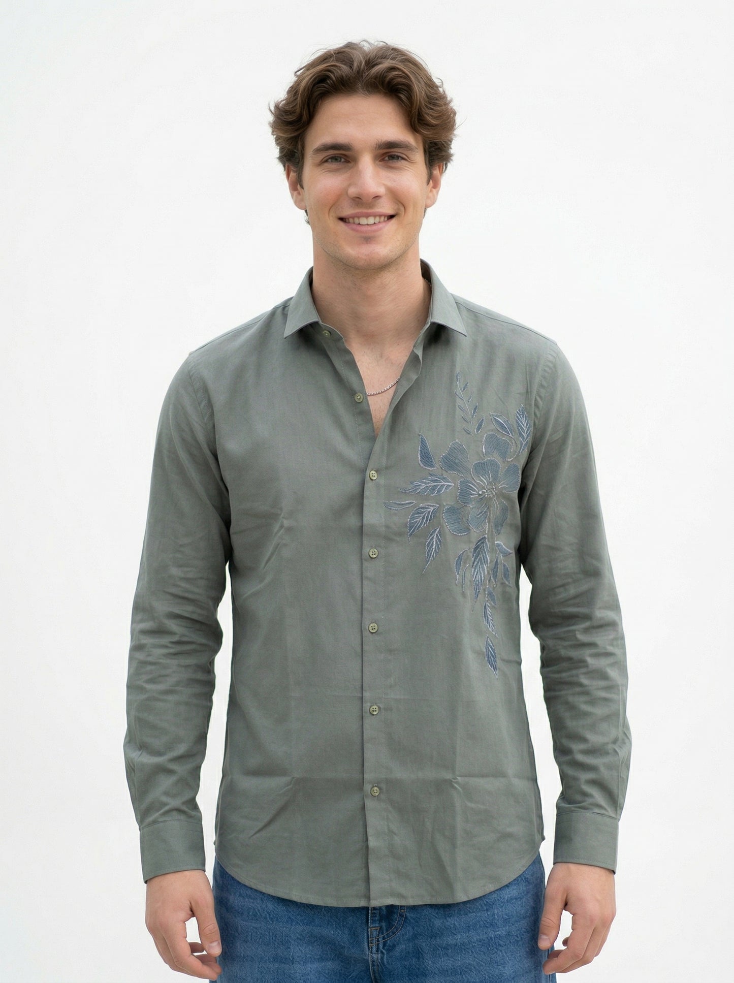 Men's Floral Graphic Print Casual Shirt