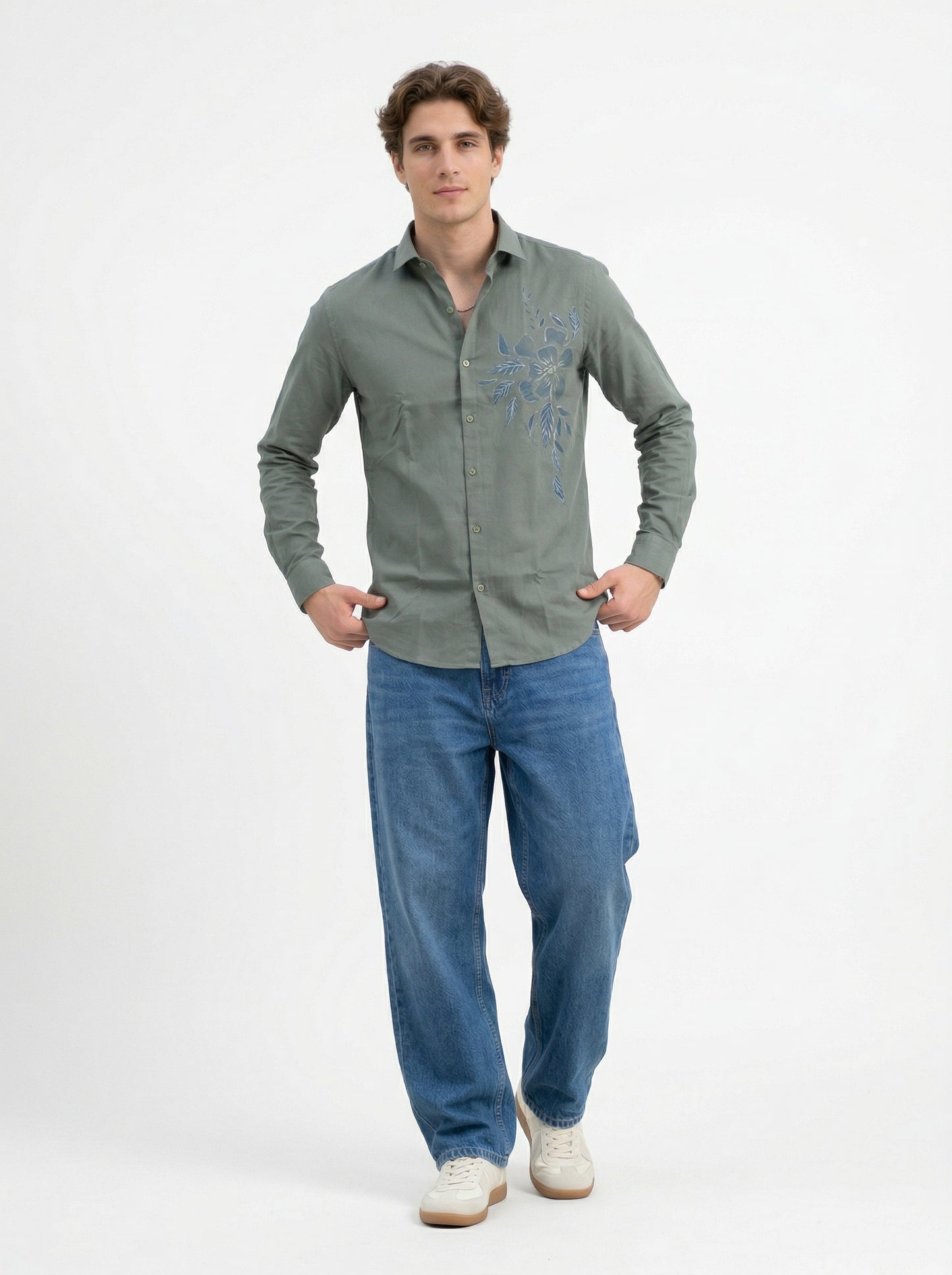Men's Floral Graphic Print Casual Shirt
