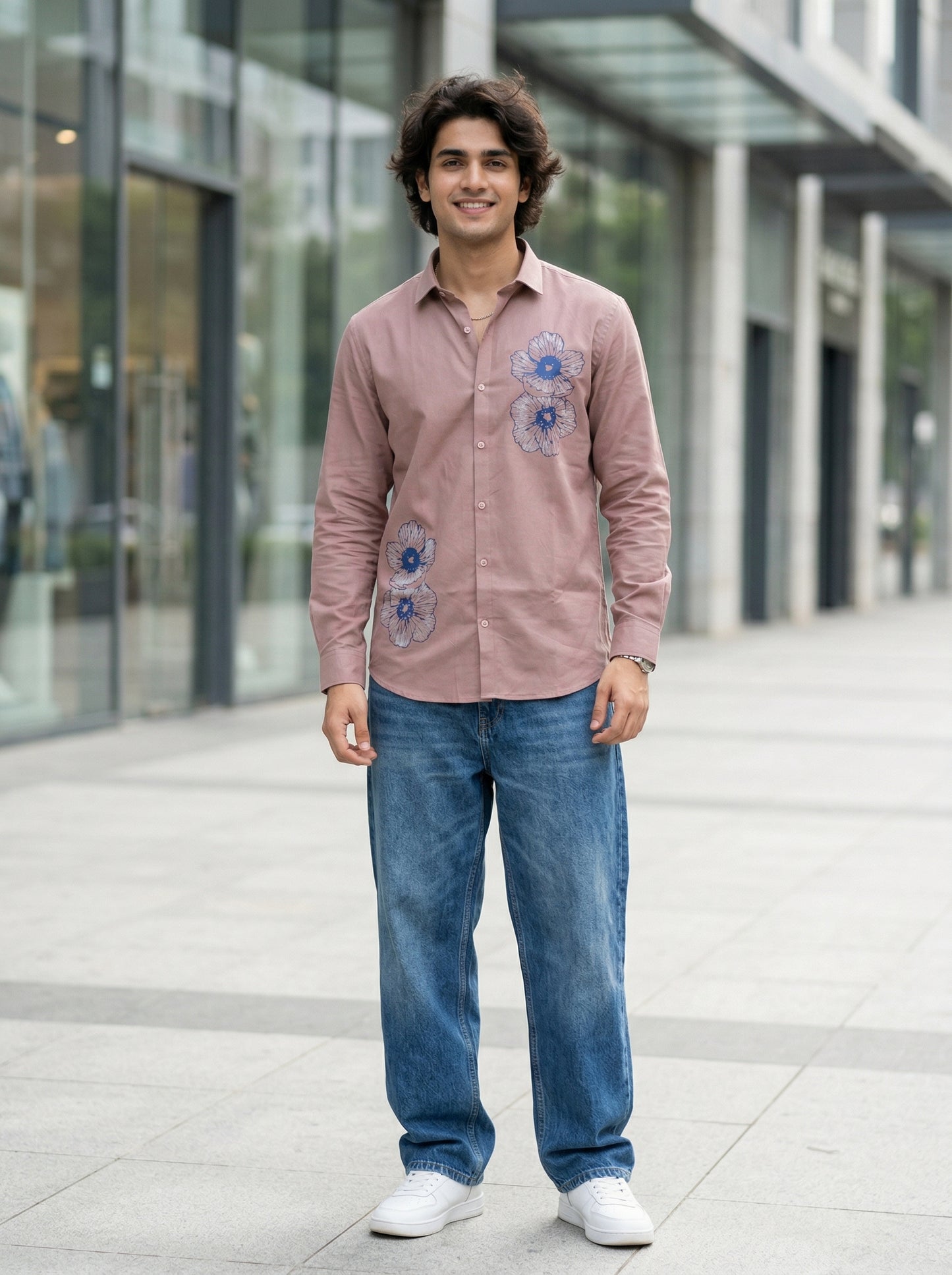 Men's Floral Graphic Print Casual Shirt