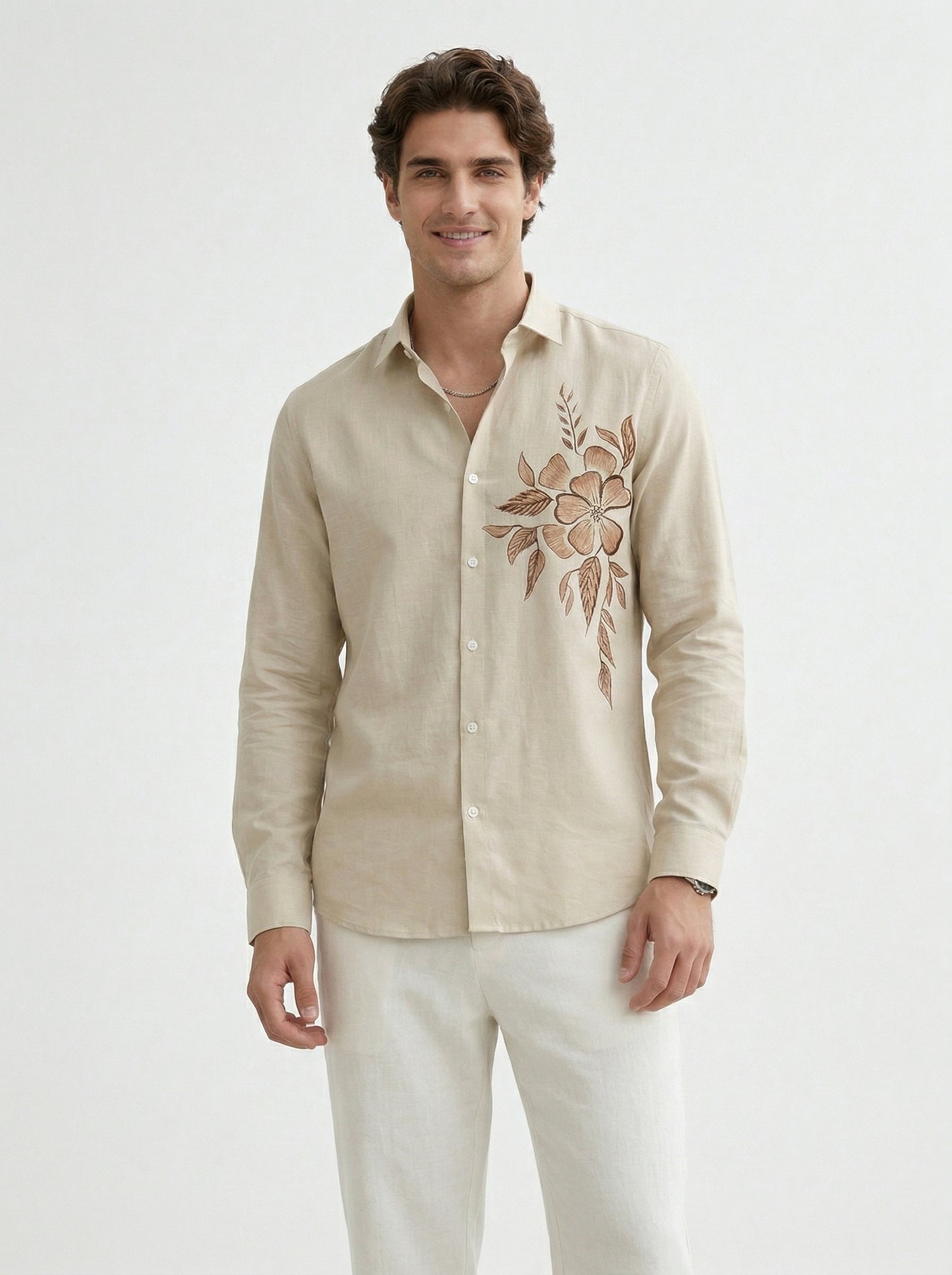 Men's Floral Graphic Print Casual Shirt