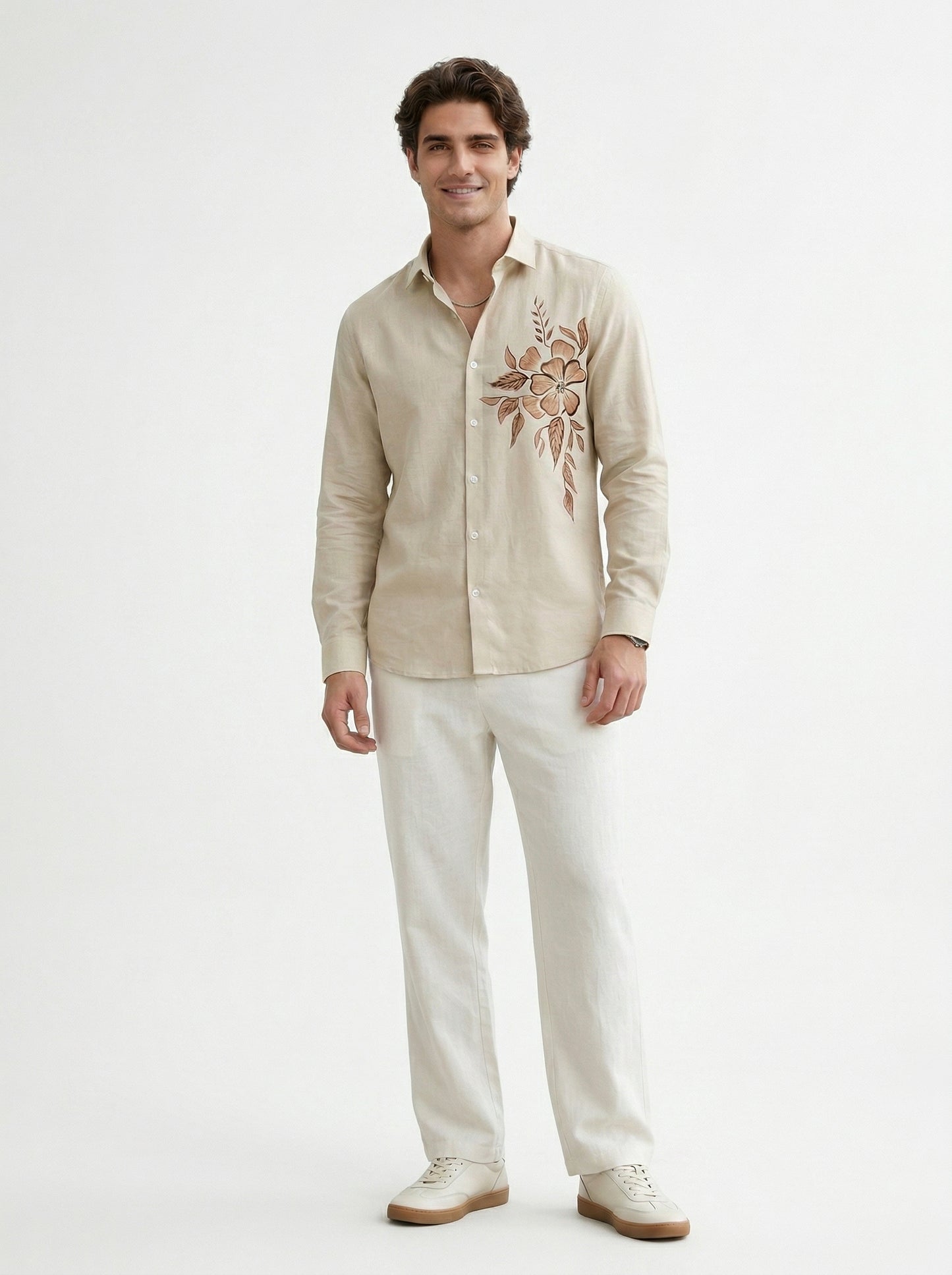 Men's Floral Graphic Print Casual Shirt