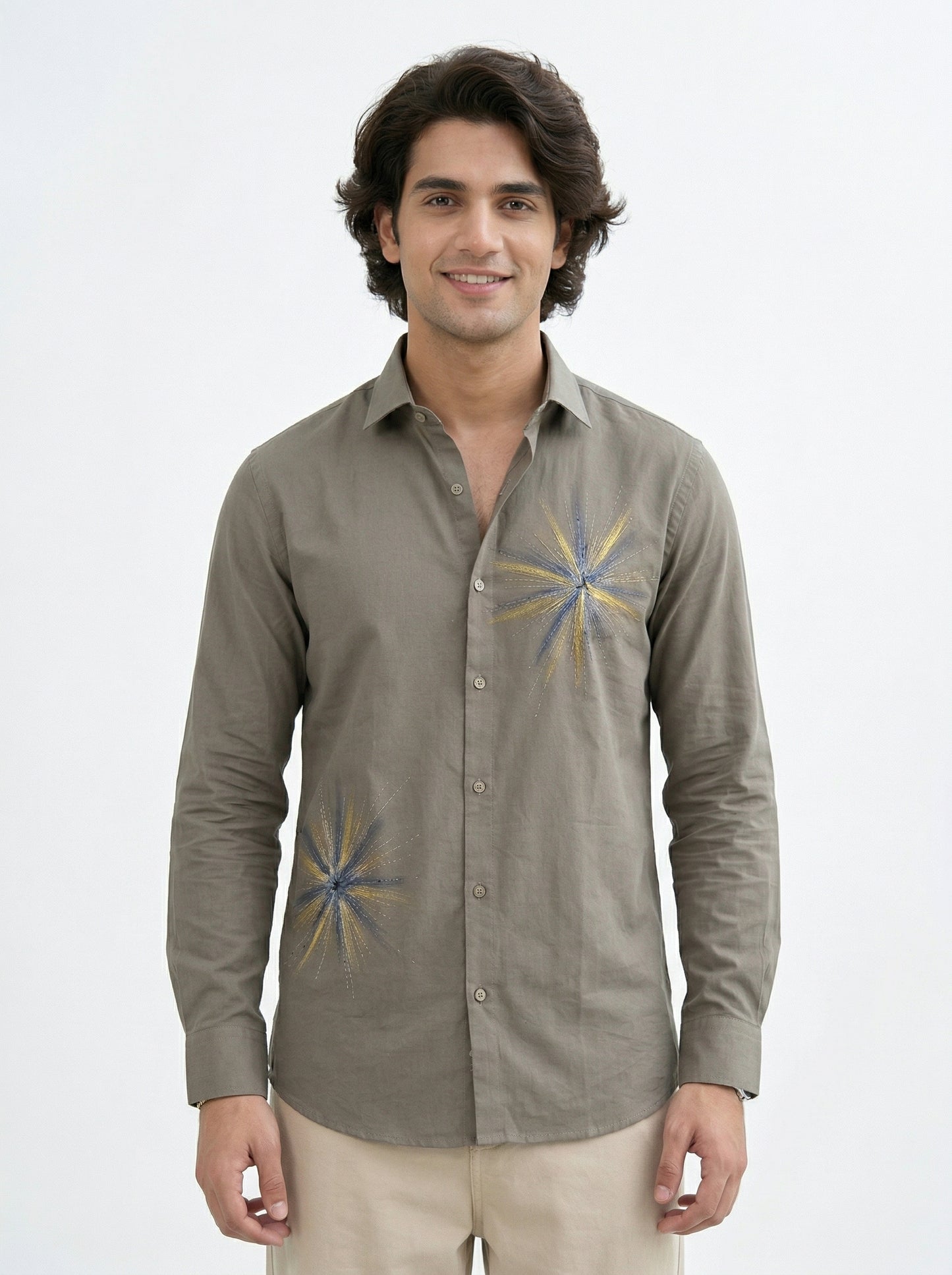 Men's Starburst Graphic Print Casual Shirt