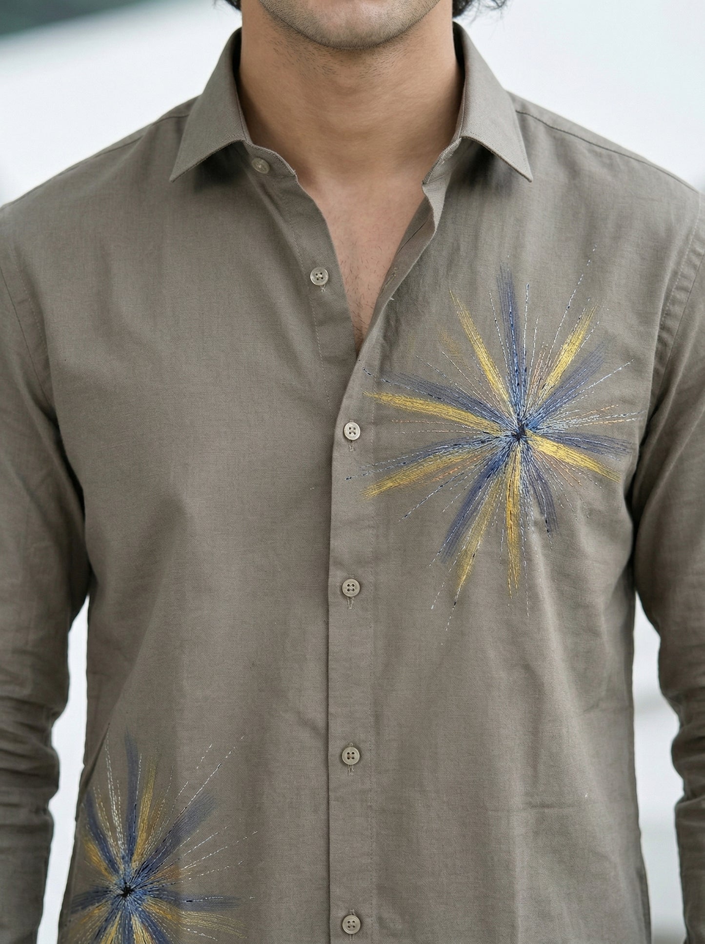Men's Starburst Graphic Print Casual Shirt