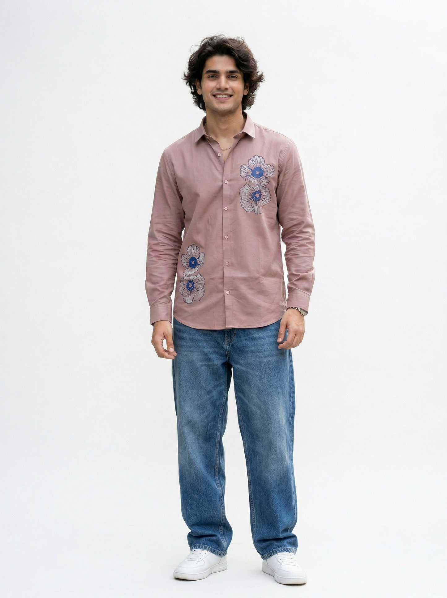 Men's Floral Graphic Print Casual Shirt