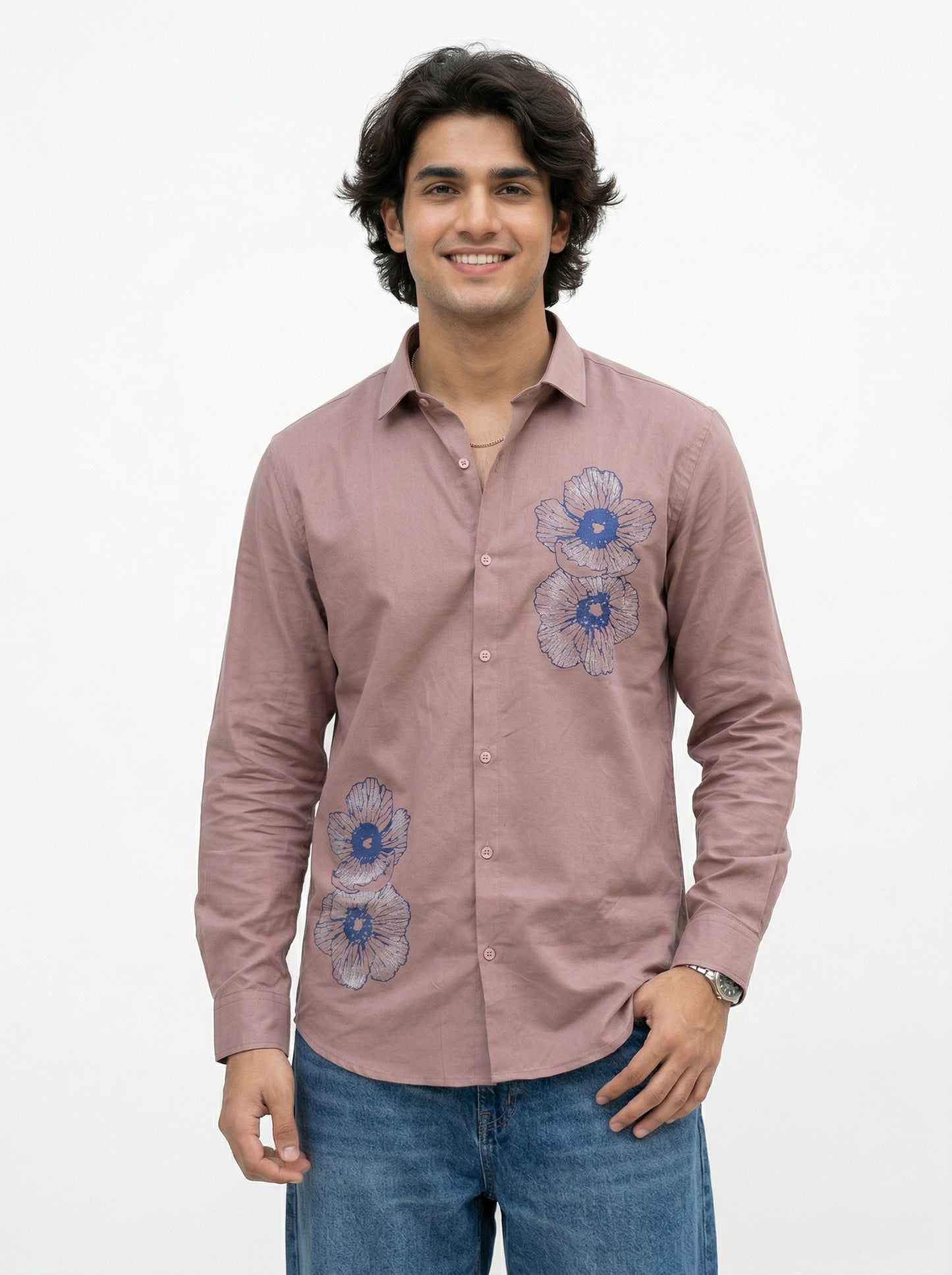 Men's Floral Graphic Print Casual Shirt