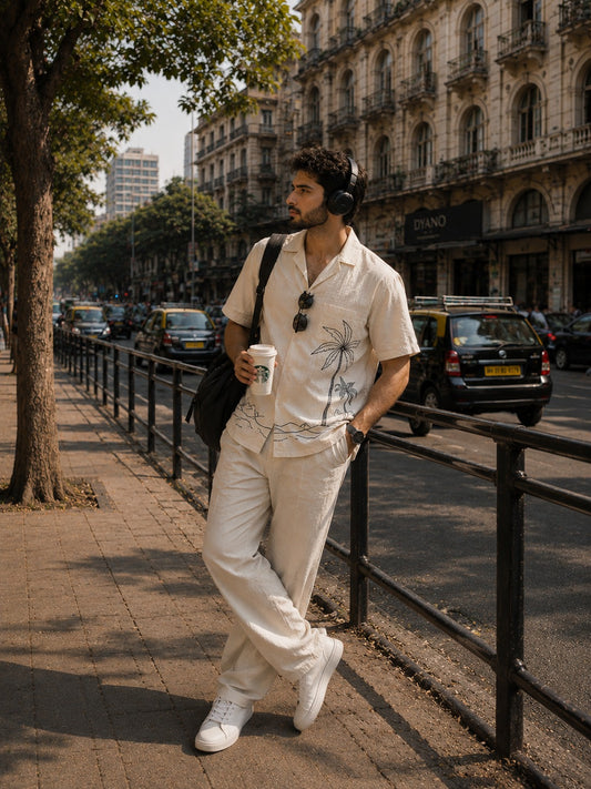 Off-White Tropical Embroidered Cuban Shirt