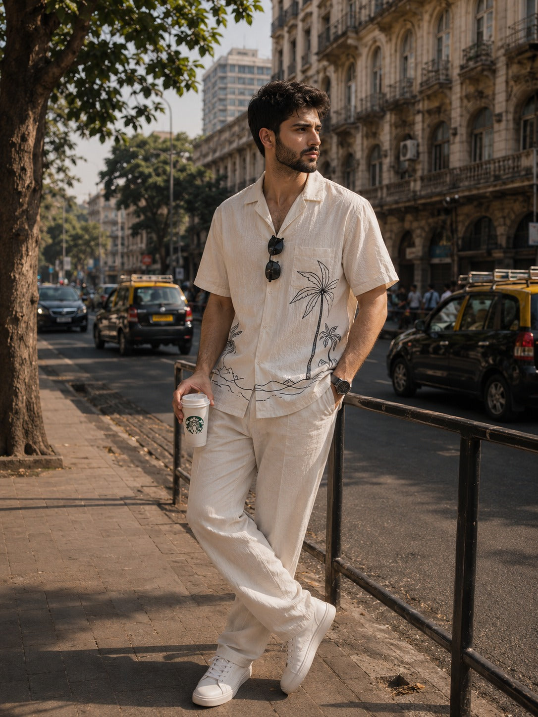 Off-White Tropical Embroidered Cuban Shirt